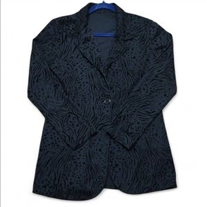 Velvet Cheetah print blazer Coat SZ L